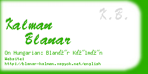 kalman blanar business card